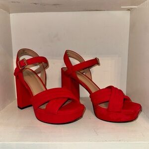 Red sandal heels